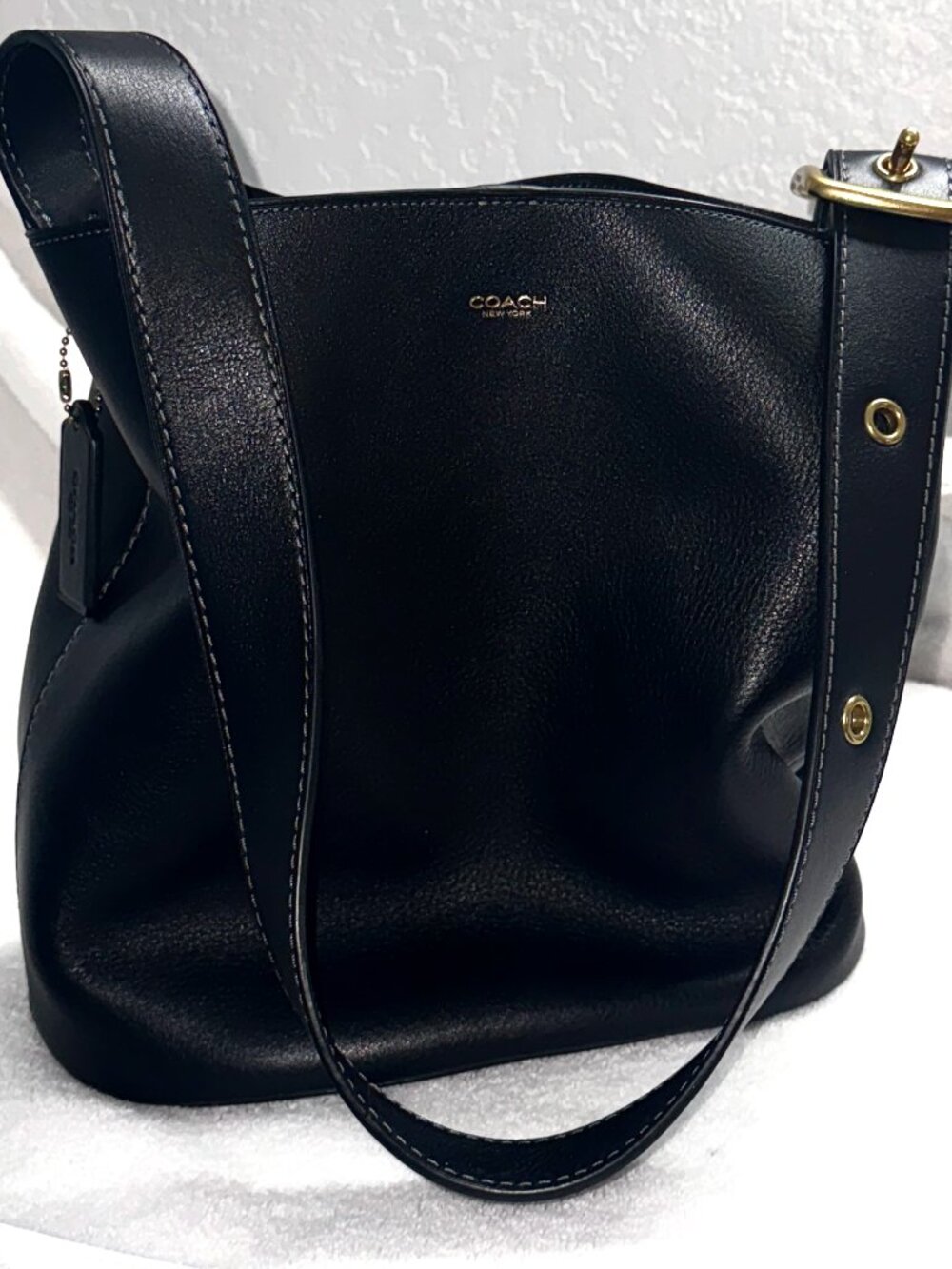 LIKE NEW Coach Bleecker Bucket Black. Used once. Fast Shipper.